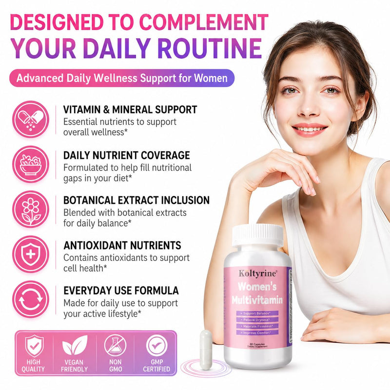 Vimerson Health Multivitamin for Women 13-in-1 Vitamin Complex with Biotin, Collagen & Keratin Vitamins B Complex, A, C, D3, E & K2 Hair Skin Nails & Energy Support 60 Capsules