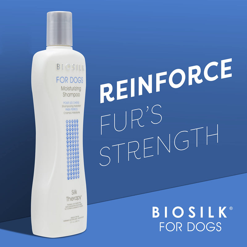 BioSilk for Dogs Silk Therapy Moisturizing Shampoo | Best Moisturizing Shampoo for All Dogs and Dogs With Dry, Itchy, or Sensitive Skin | 12 Oz Dog Shampoo 12 Fl Oz (Pack of 1) - PawsPlanet Australia