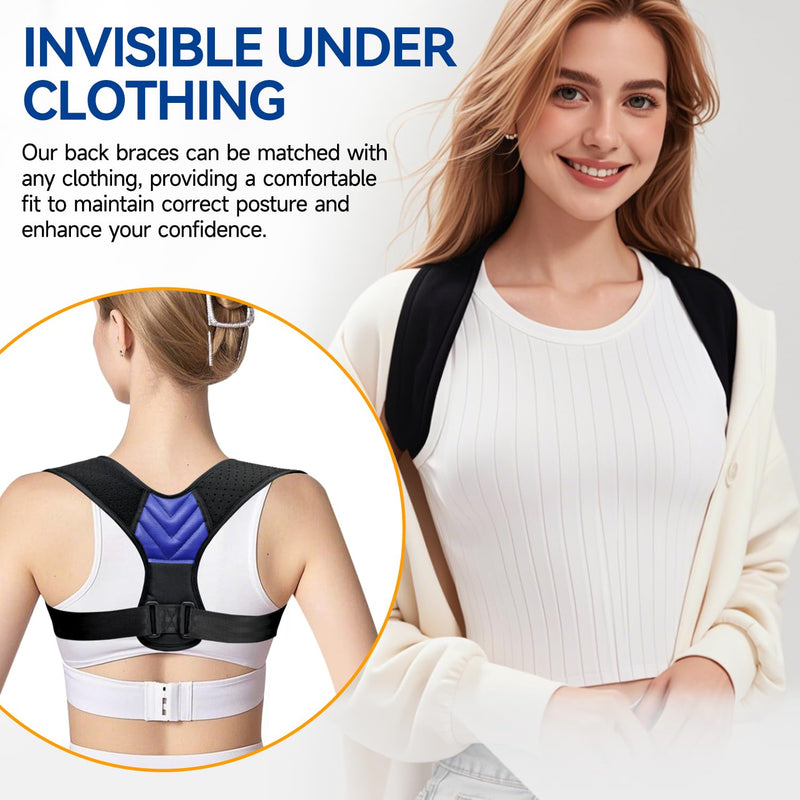 Back Posture Corrector for Men Women, Invisible Back Brace Shoulder Straightener for Neck Shoulder & Upper Back Pain Relief, (Chest Size 27"-38") Medium (Chest Size 27"-38") Blue 1