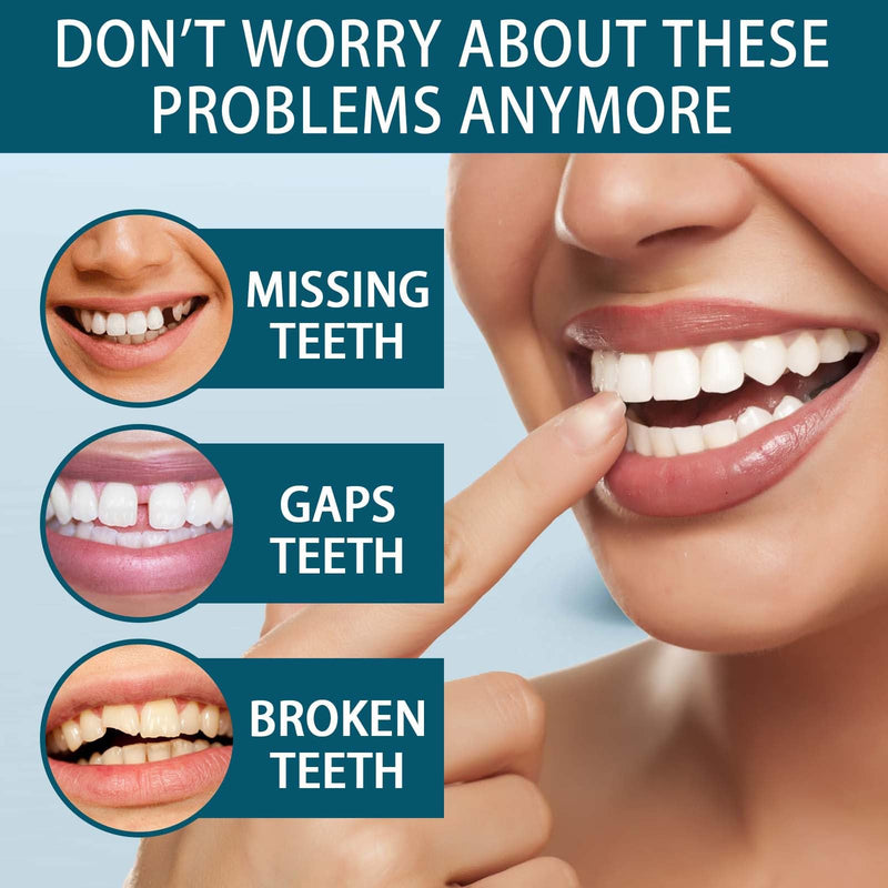 [Australia] - Prostheses Fake Teeth, Smile Teeth Veneers, Cosmetic Temporary Teeth Dentures Prosthesis Artificial Veneers Teeth Top and Bottom Teeth 02 