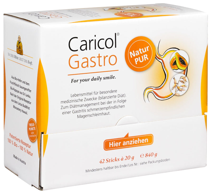 [Australia] - Caricol Gastro | 100% natural product | Support for the gastric mucosa | With the power of papaya & biotin | With Papain | 42 sticks of 20 g each (840 g) 