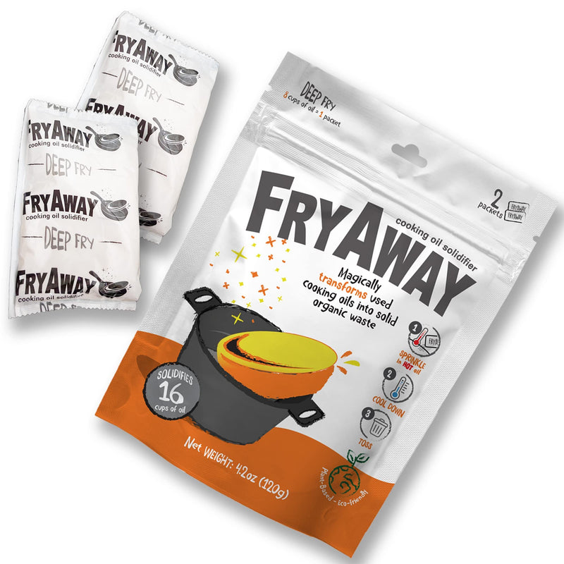 [Australia] - FryAway Deep Fry Cooking Oil Solidifier, Solidifies up to 16 Cups - Plant-Based Cooking Oil Solidifier Powder 