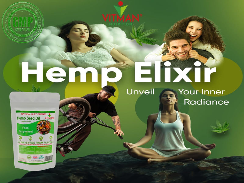 Hemp Seed Oil Softgels 1000mg - 90 Cold Pressed Capsules - High Strength - Pain Relief Support Supplement - Healthy Rich Seed Oil Combining a Balanced Omega 3, Omega 6 & Omega 9 - GLA