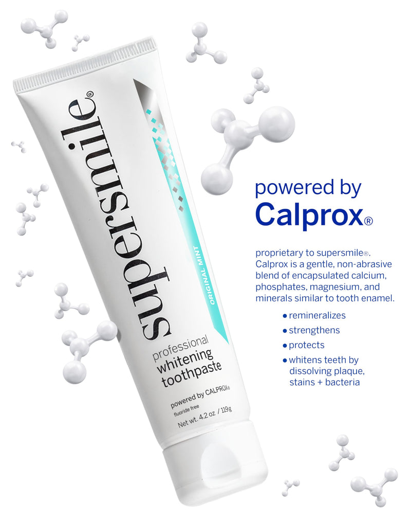 [Australia] - Supersmile Professional Teeth Whitening Toothpaste - Fluoride Free for Visibly Brighter Smile - Whitens up to 6 Shades Original Mint Flouride Free 4.2 Ounce (Pack of 1) 