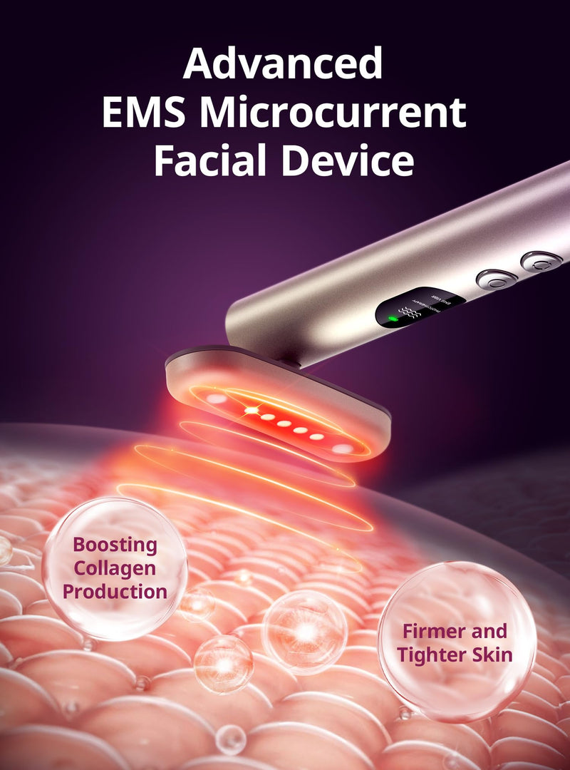 Red-Light-Therapy-for-Face,9 in 1 LED Light Therapy Eye Equipment for Skin Care, Red Light Therapy Face Massager Eye Beauty Skincare Rejuvenation Tool Microcurrent Facial Device Gift for Women at Home