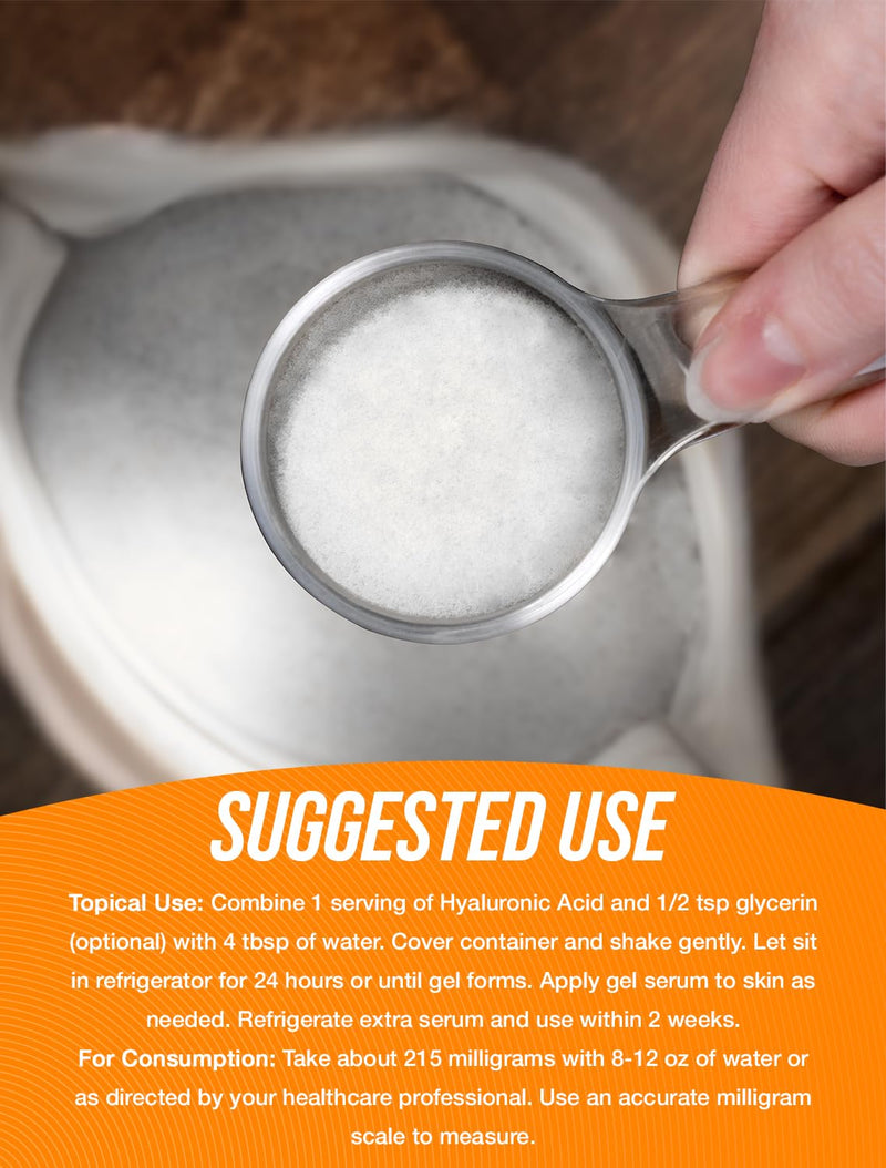 BulkSupplements.com Hyaluronic Acid Powder - as Sodium Hyaluronate, Hyaluronic Acid Supplements - Food Grade, Gluten Free - 215mg per Serving, 25g (0.88 oz) (Pack of 1) 0.88 Ounce (Pack of 1)