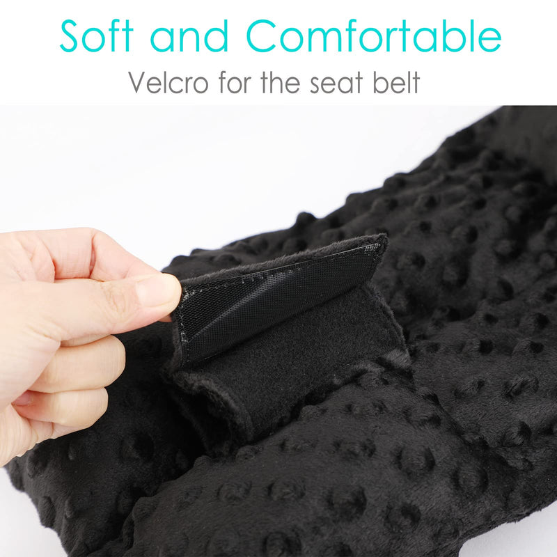 [Australia] - Ostomy Seat Belt Protector Stoma Seatbelt Pillow Ostomy Bag Covers Colostomy Pouch Supplies Post Surgery Recovery for Women Men Minky Dot Black 