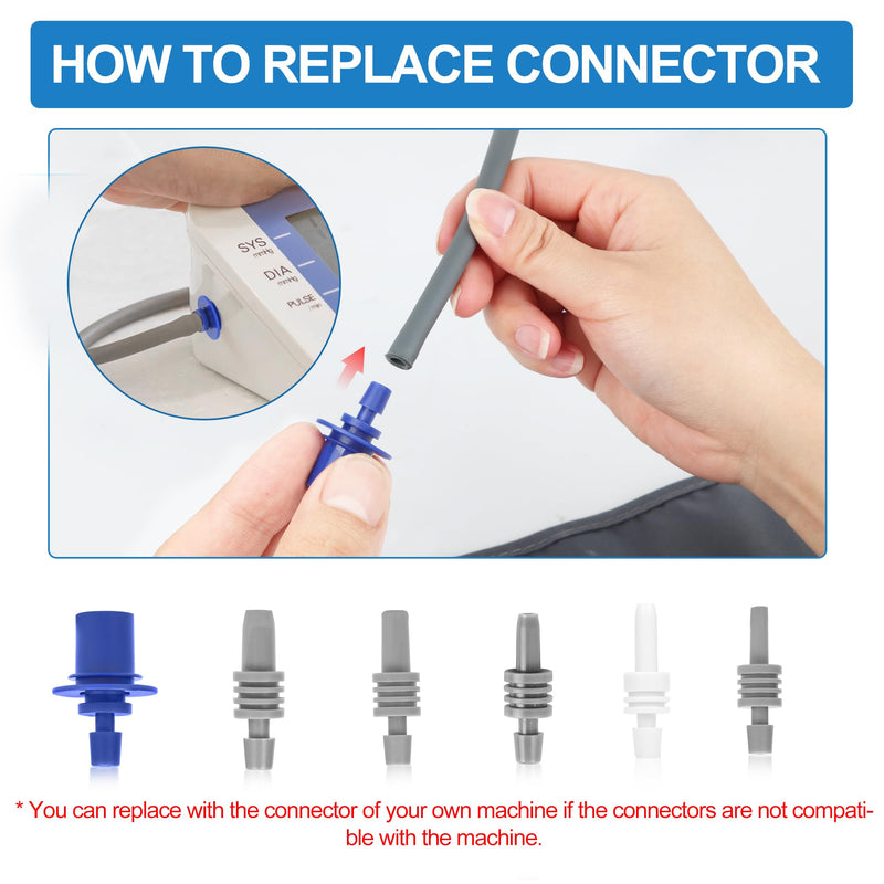 [Australia] - 5.9"-9.5" Small Blood Pressure Cuff Arm - BP Replacement Cuff for Individuals with Thin Tiny Upper Arms, 6 Size Connectors Compatible with Omron and Other Brands, Workable with Your Own Adapter 