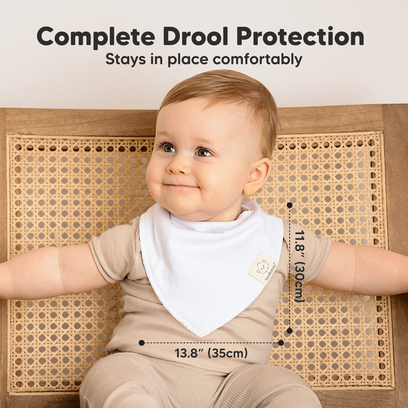 [Australia] - KeaBabies 8-Pack Organic Baby Bandana Drool Bibs - Stylish Unisex Bandana Bibs, Super Absorbent Bandana Drool Bibs, Gentle Teething Bibs for Infants, Organic Cotton Baby Bib (Basics) One Size (Pack of 8) Basics 
