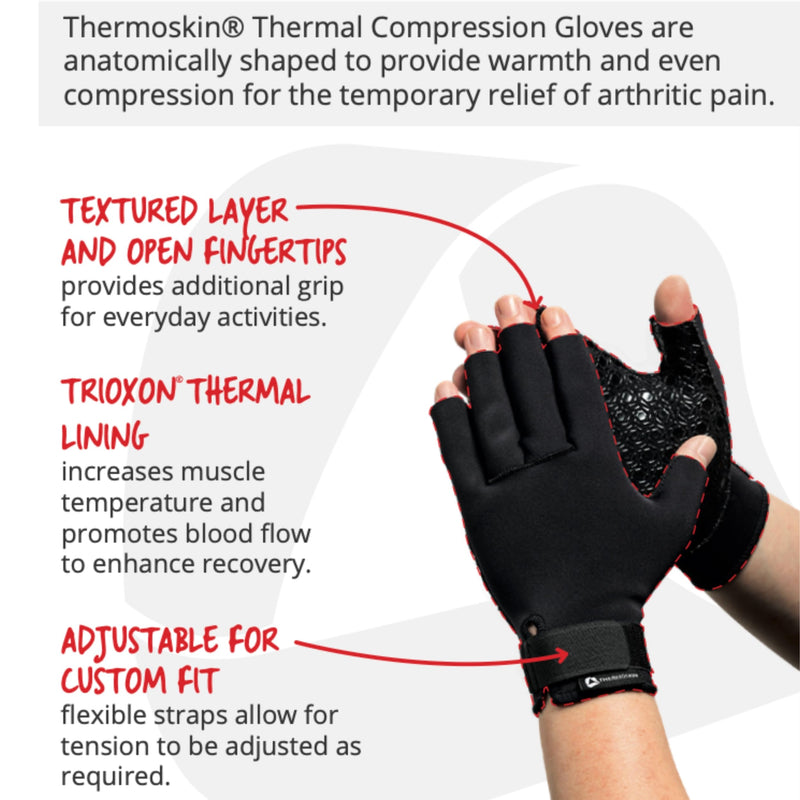 Thermoskin unisex-adult Arthritis Compression Gloves Sml Black