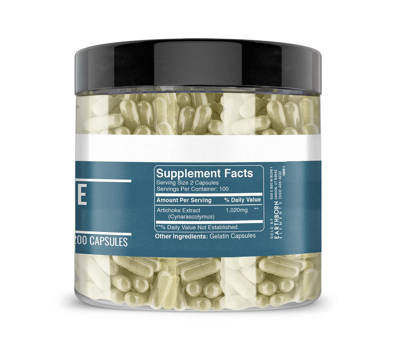 [Australia] - Earthborn Elements Artichoke Extract 200 Capsules, Pure & Undiluted, No Additives 200 Count (Pack of 1) 