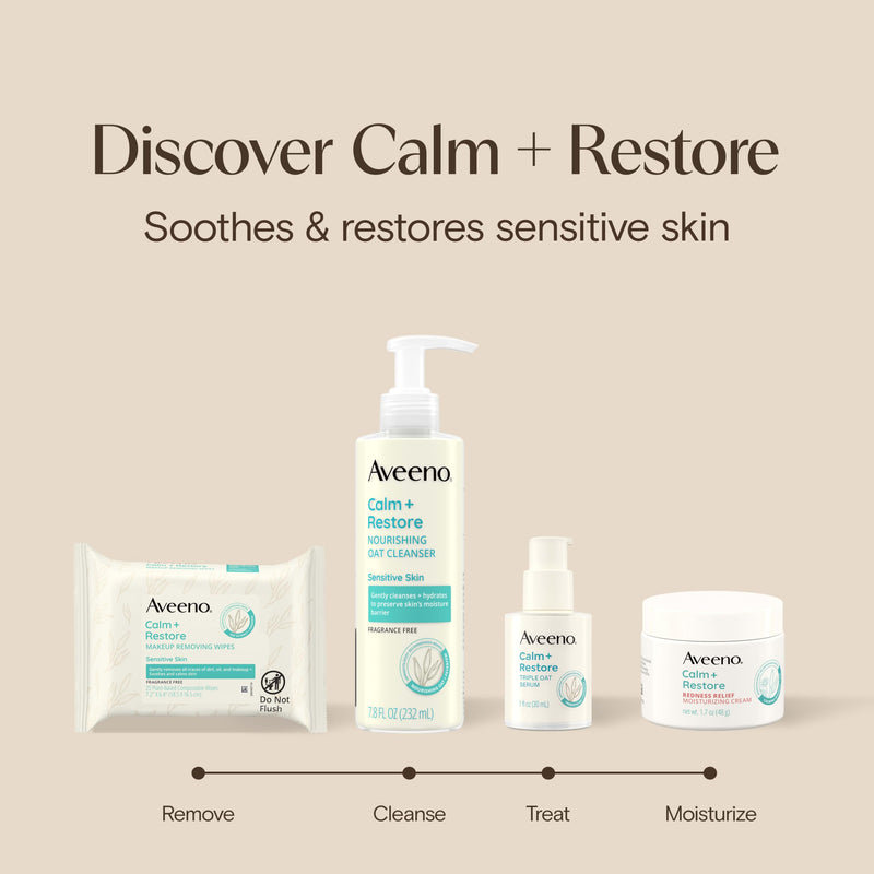 Aveeno Calm + Restore Redness Relief Moisturizing Cream, 1.7 oz | Instantly Calms & Soothes Appearance of Redness with Ceramide & Vitamin B5, Hypoallergenic, Fragrance-Free, Non-Comedogenic 1.7 Ounce (Pack of 1)