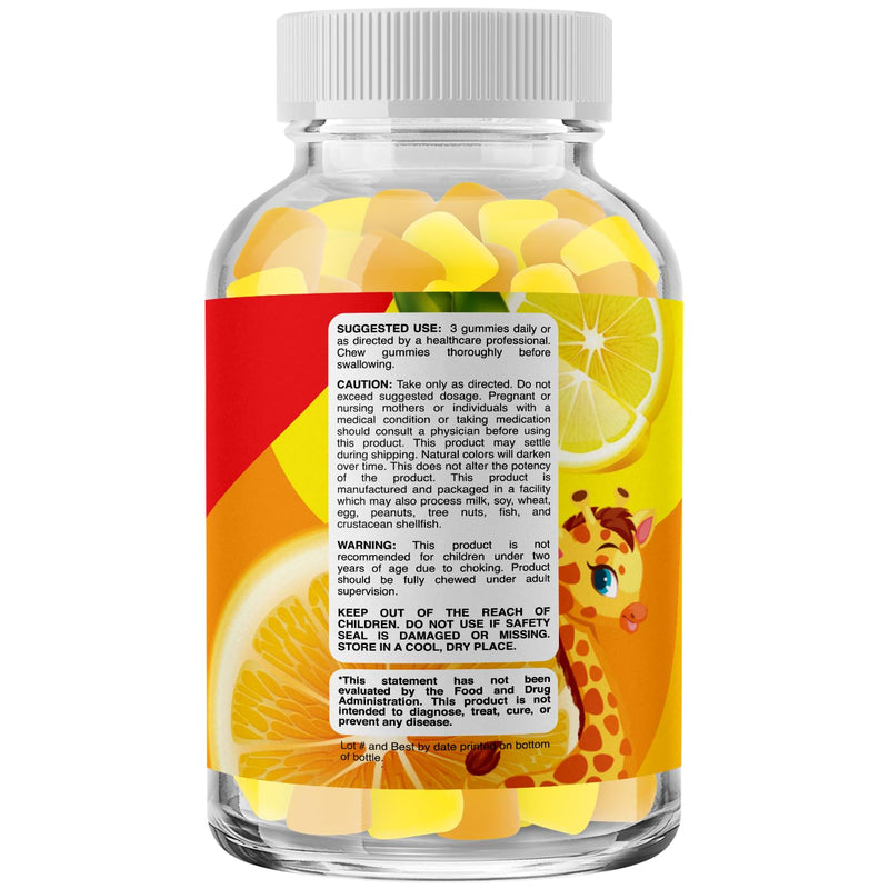 Kids Omega and DHA Gummies - Fatty Acids Omega 3 6 9 with Vitamin C for Vision - Nutritional DHA for Kids for Healthy Nervous System & Focus Support - Fish Free - 60 Count