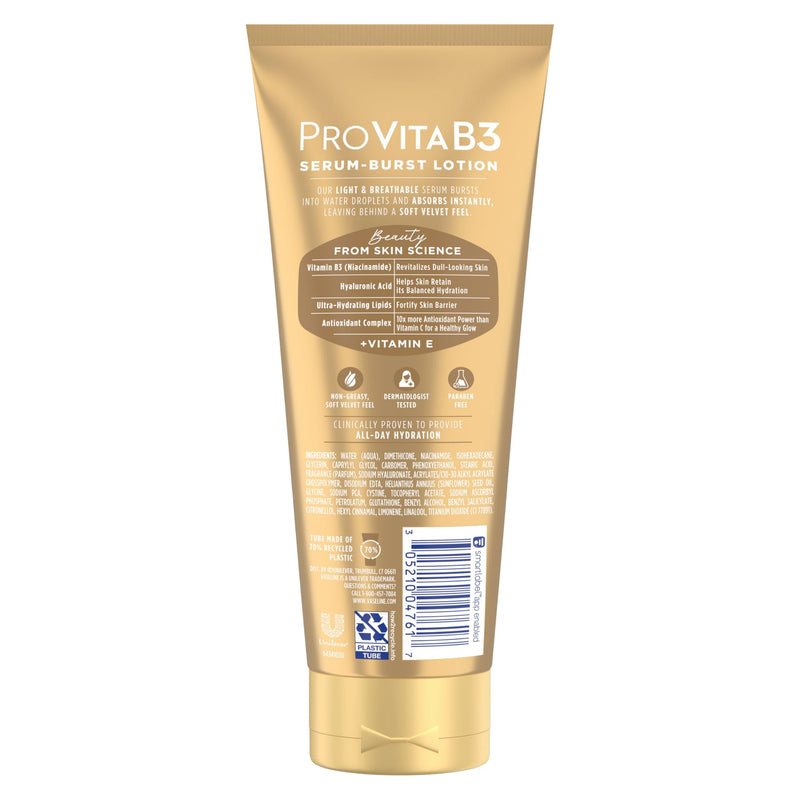 Vaseline Pro VitaB3 Serum Burst Lotion Luminous Glow Healthy, Glowing Skin, Lightweight 10x Antioxidant Power of Vitamin C with Vitamin B3, Hyaluronic Acid & Vitamin E, 7.5 Fl Oz | Body moisturizer for dull-looking skin with Vitamins C, E, Niacinamide,...