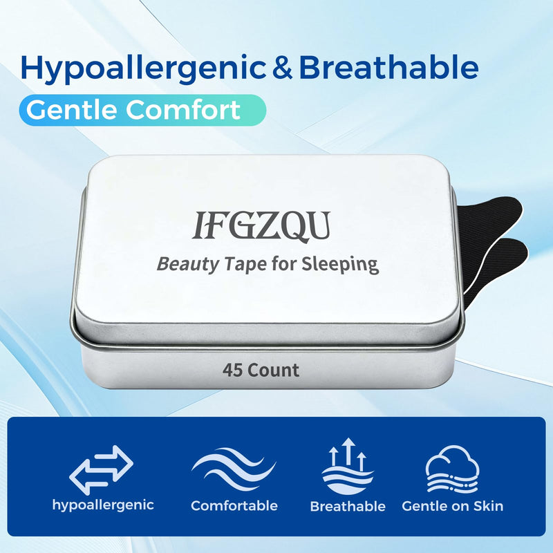 [Australia] - Beauty Tape for Sleeping (45 Count) - Beauty Tape for Snoring Promotes Sculpted Jawline, Brighter Eyes, & Energy - Lip Plumping Sleep Beauty Tape Supports Stronger Chin Profile-I03 
