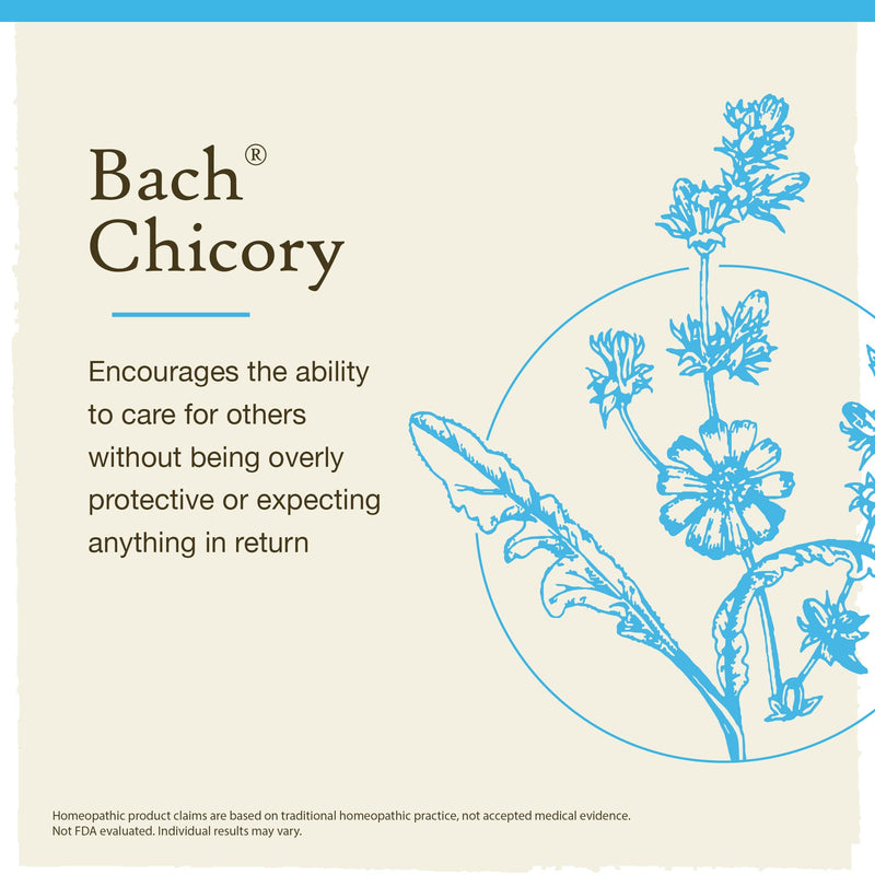 [Australia] - Bach Original Flower Remedies, Chicory for Unconditional Love (Non-Alcohol Formula), Natural Homeopathic Flower Essence, Holistic Wellness and Stress Relief, Vegan, 10mL Dropper 