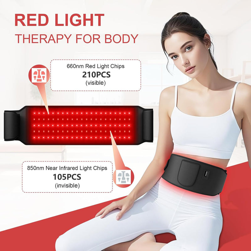[Australia] - Red Light Therapy Infrared Light Therapy Pad Wearable Wrap Heating Pad for Body Pain Relief Back Waist Shoulder Knee Feet Faster Body Energy Recovery with Timer 120 Lights 