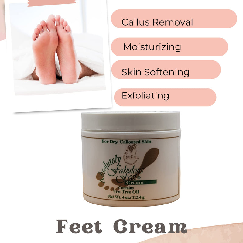 [Australia] - Absolutely Fabulous Feet Foot Cream – Foot Moisturizer for Dry, Cracked Heels & Calluses with Emu Oil, Tea Tree Oil, Menthol & Retinol – Diabetic-Friendly, Antifungal & Deodorizing – 4 oz 