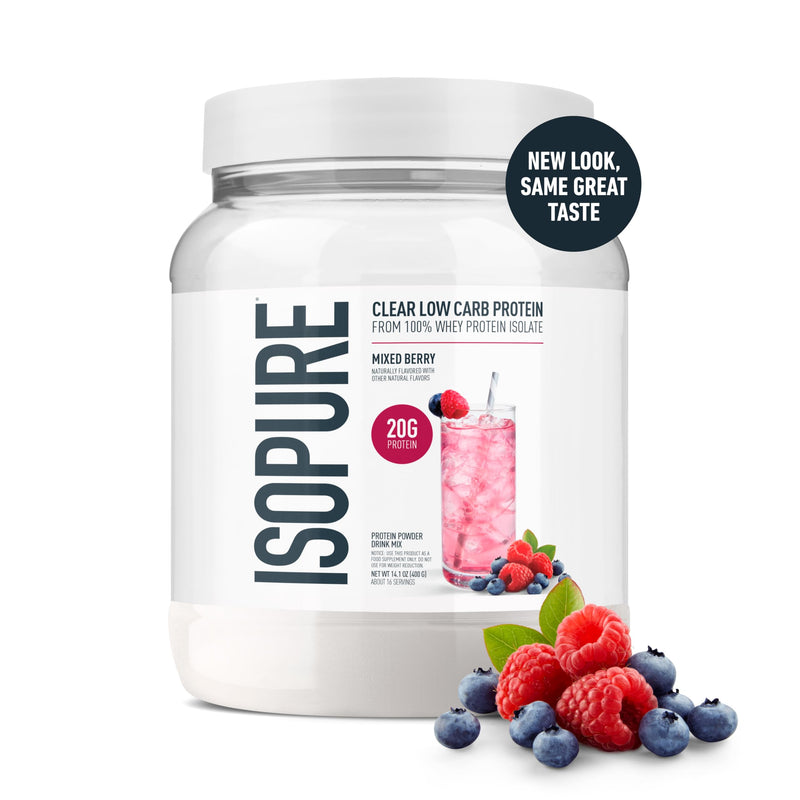 [Australia] - Isopure Clear Whey Isolate Protein Powder, Lactose Free, Gluten Free, Naturally Flavored, Mixed Berry, 20g Protein Per Serving, 14.1 Oz, 16 Servings (Packaging May Vary) 16 Servings (Pack of 1) 