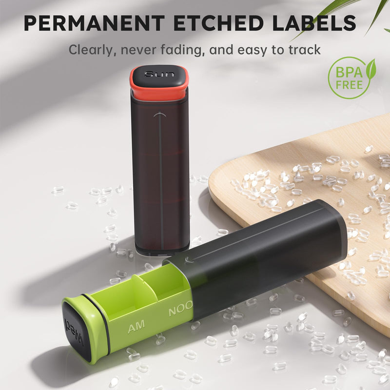 [Australia] - Weekly Pill Organizer 3X a Day, Detachable Pill Box 7 Day, Large 3 Times Daily Pill Case, Travel Pill Container Holder, Week Medication Dispenser Pillbox for Vitamin Supplement Medicine, Black 