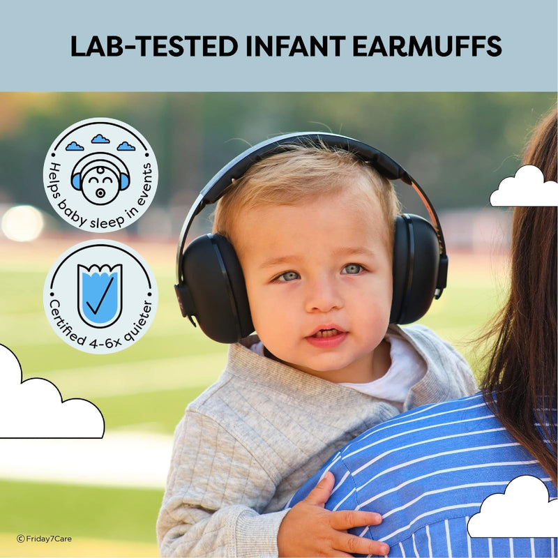 [Australia] - Baby Headphones - Baby Ear Protection | Baby Noise Cancelling Headphones for Ages 0-24 Months, Black 