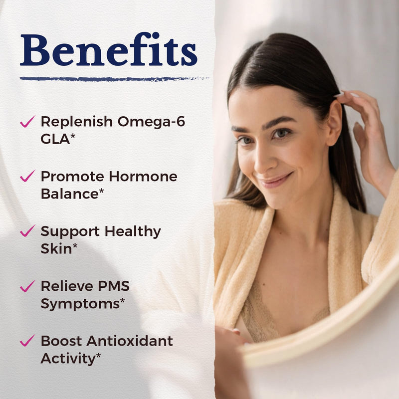 [Australia] - Vitalitown Evening Primrose Oil 1300mg, Cold-Pressed Seed Oil, Standardized 9% GLA (Gamma-Linolenic Acid), Healthy Skin & Hormonal Balance for Women, Non GMO, 60 Softgels 