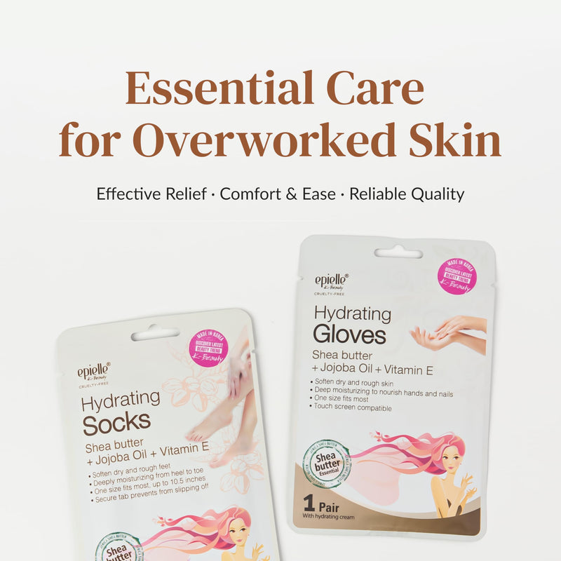 Epielle Hydrating Foot Mask 6 Pairs, Relieve and Soften with Shea Butter & Jojoba Oil, Deep Moisturizing Socks for Dry, Cracked Feet, Self Care Gifts for Women, Spa Kit Hydrating Socks