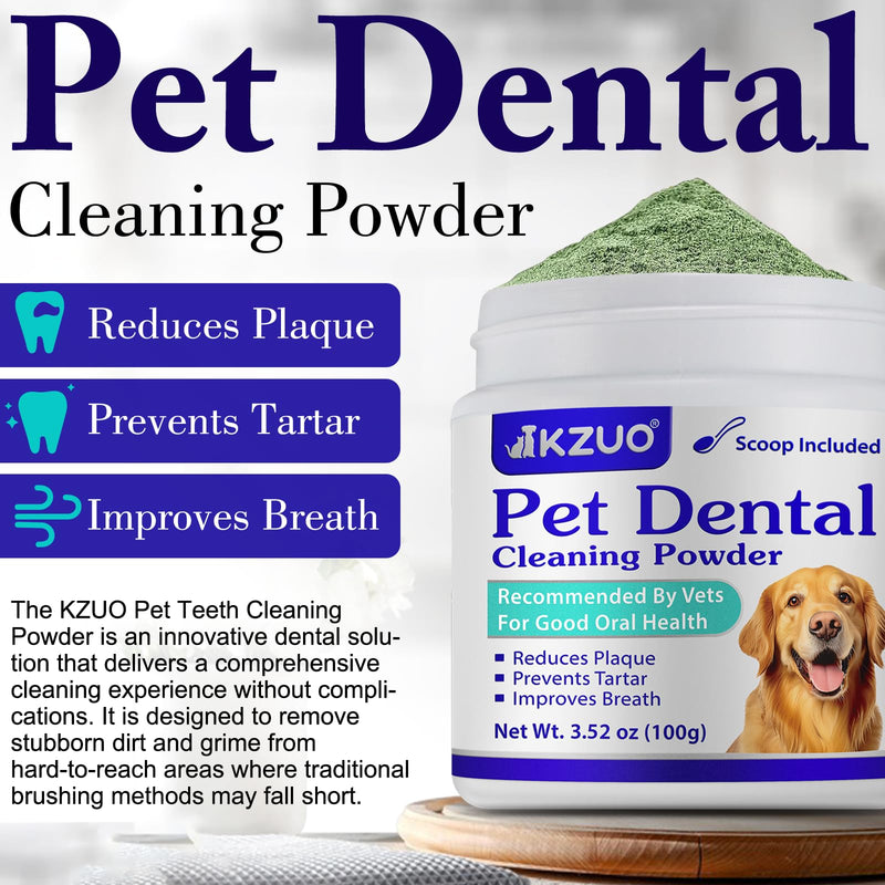 Dog Dental Powder - Dog Teeth Cleaning Powder - Dog Dental Care - Targets Tartar & Reduces Plaque & Bad Breath - Teeth Cleaning Made Easy Eliminate - Formulated for Small, Medium, Large Dogs - PawsPlanet Australia