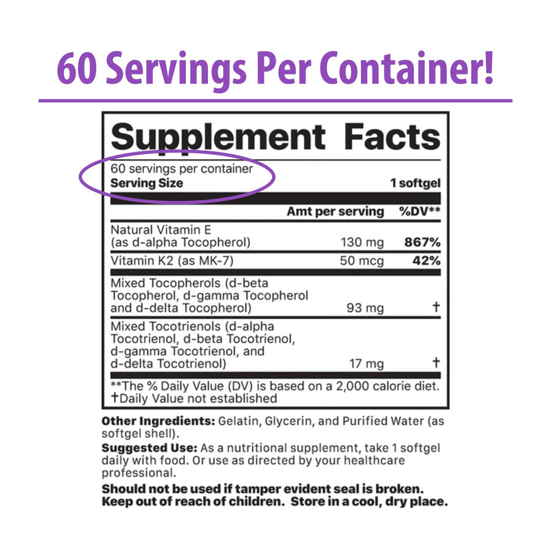 Jigsaw Health Vitamin K2 + E Complex | Promotes Healthy Bones | 60 Softgels | 60 Servings