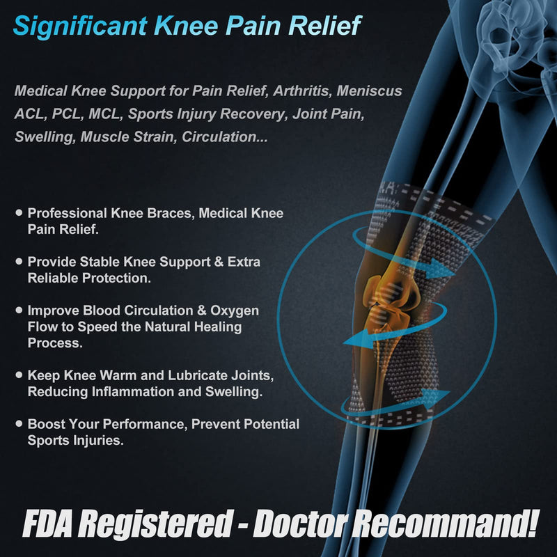 [Australia] - NEENCA Copper Knee Brace for Knee Pain, Knee Support with Patella Pad & Side Stabilizers, Compression Knee Sleeve for Sport, Workout, Arthritis, ACL, Joint Pain Relief, Meniscus Tear- FSA/HSA Eligible High Copper - XXL 