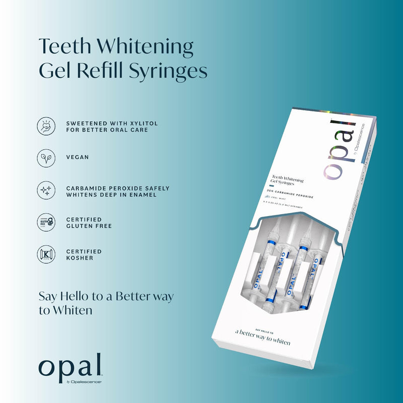 Opal by Opalescence 35% Home Teeth Whitening Gel - Refill Syringes - (1 Packs / 4 Syringes) - Carbamide Peroxide Deluxe Tooth Whitening Kit - Made by Ultradent Products - 5773-1 0.04 Fl Oz (Pack of 4) New Opalescence