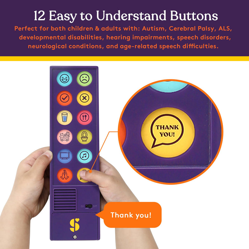 [Australia] - Special Supplies AAC Communication Device for Speech Therapy, Talker Buddy Communication Device for Non Verbal Kids & Adults, Autism Talking Aids for Home or School, Communication Device W/Travel Bag 