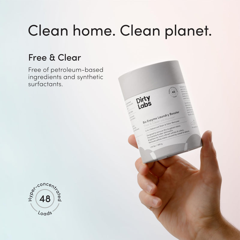 [Australia] - Dirty Labs | Scent Free | Bio Enzyme Laundry Booster | 48 Loads (1 lb) | Hyper Concentrated | High Efficiency & Standard Machine Washer | Nontoxic, Biodegradable | Stain & Odor Removal Enzyme Booster 