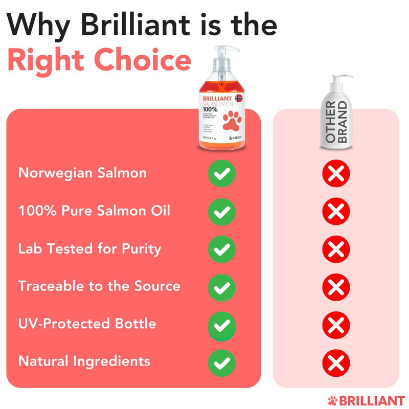 Salmon Oil for Dogs - Healthy Skin & Coat, Natural Norwegian Omega 3 Fish Oil Food Supplement, EPA & DHA Fatty Acids, Ideal for Shedding, Allergy, Itching, Dry Skin, Joint & Bone Health - (2 x 16.9oz) 16.9 oz (Pack of 2) - PawsPlanet Australia