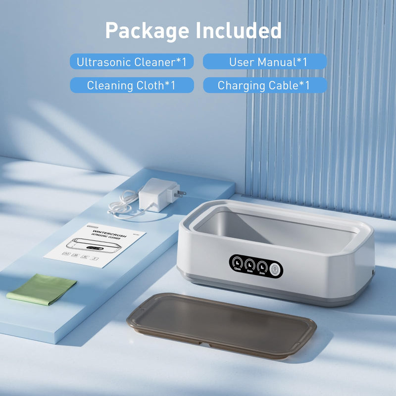 [Australia] - WINTERCRUSH Ultrasonic Retainer Cleaner for Tooth: 50KHz Jewelry Cleaner Deep Cleaning Machine - 650ML Dental Cleaning Pod for Dentures/Mouth Guards/Eyeglasses-3 Timers -Stainless Steel- Pink Pure White 