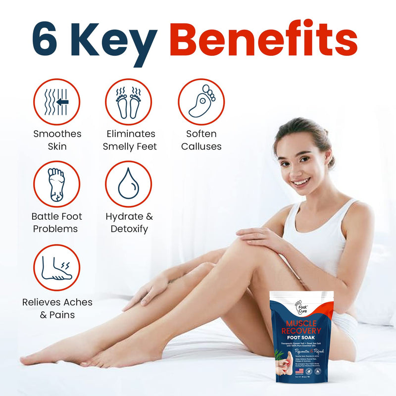 [Australia] - Muscle Relief Foot Soak with Epsom Salts - All Natural Salts for Post Workout - Easy Way to Remove Hard Calluses & Dead Skin Build-Up - Professional at Home Foot Care for Men & Women - Made in The USA 