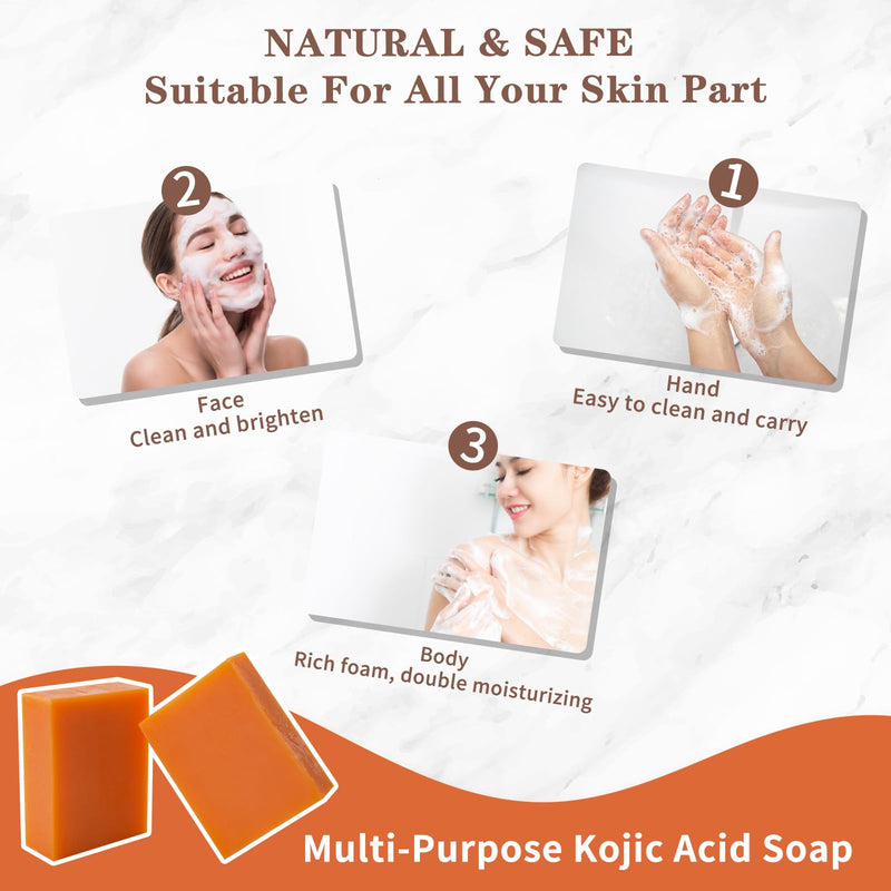 EUQEE 5 oz Glutathione Kojic Acid Soap for Rejuvenating Skin | Soap Bars with Glutathione, Vitamin C, Collagen, Reduces the Appearance of Dark Spots Fine Lines with a Foaming Net