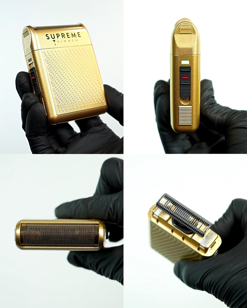 Supreme Trimmer Solo Single Foil Shaver for Pocket | 150 Min Runtime Cordless use, Powerful USB-C Mini Travel Razor for Professional & Home use | STF101 Gold