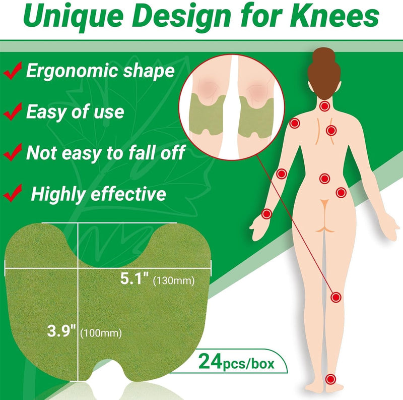 [Australia] - Pain Relief Patches, Pack of 60 Pain Relief Knee Patches, Wellness Pain Relief Patches for Knees, Back, Neck, Shoulders, Deep Heat to Relax and Loosen Muscles Green 