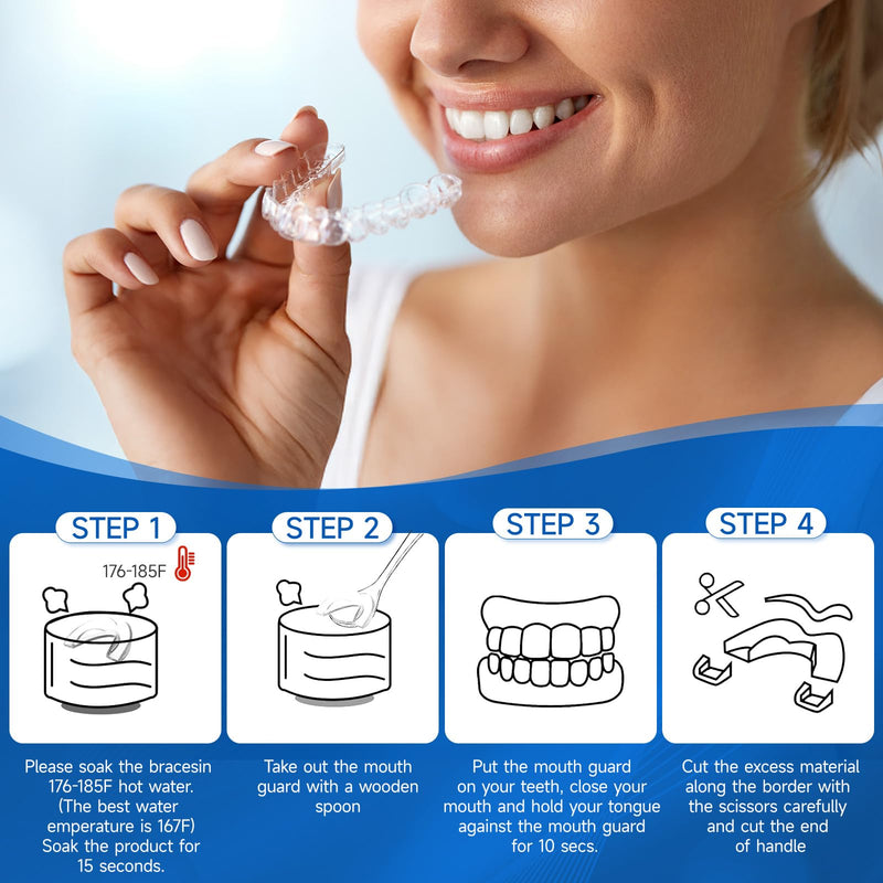[Australia] - Mouth Guard for Grinding Teeth at Night，buluoushen Night Guards for Teeth Grinding，2 Size Mouth Guard for Sleeping，2 Travel Case 