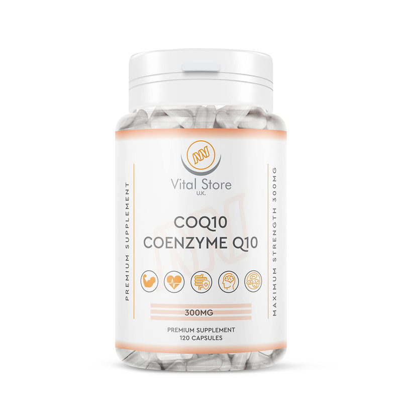 CoQ10 300mg - 120 Vegan Capsules (4 Month Supply) - CoEnzyme Q10 Naturally Fermented Ubiquinone Coenzyme - High Strength UK Made