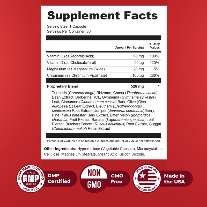 Orby GlycoSwitch – Natural Daily Wellness Supplement with Vitamin C, D3, Magnesium & Chromium – Non-GMO, GMP Certified, Made in USA – 30 Capsules, 1 Month Supply 30 Count (Pack of 1)