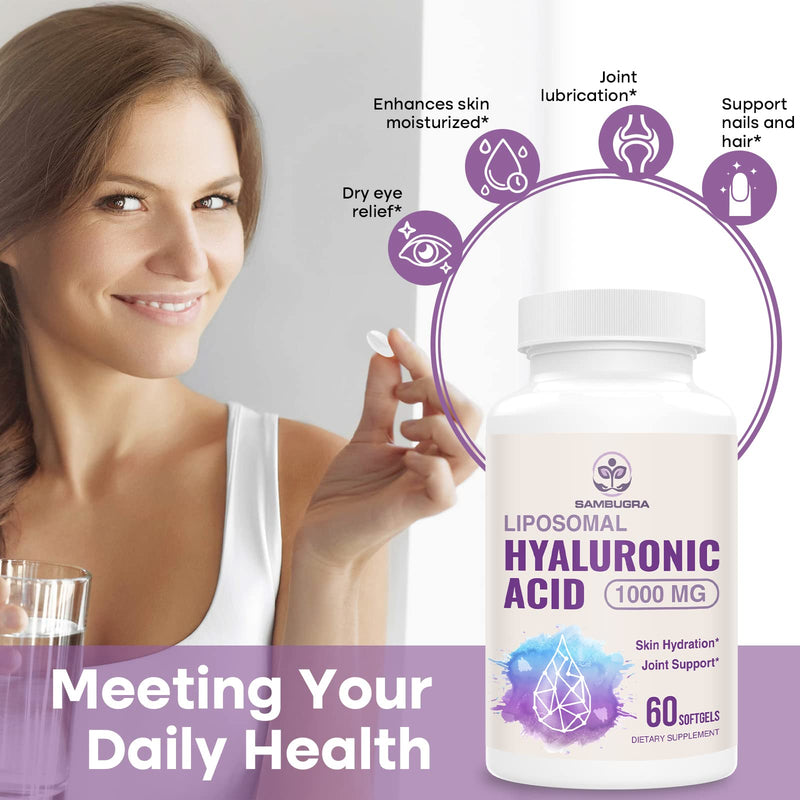 [Australia] - Liposomal Hyaluronic Acid Capsules - Hyaluronic Acid Supplements with 1000mg Hyaluronic Acid, Dietary Supplement Support Skin Hydration and Joint Lubrication, 120 Capsules(Pack of 2) 30 Count (Pack of 2) 