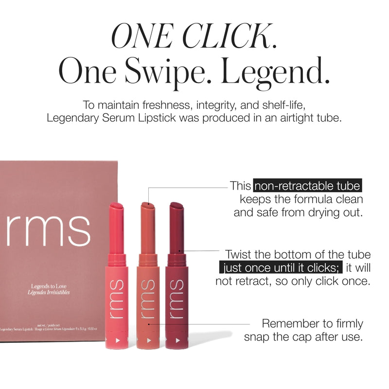 [Australia] - RMS Beauty Legends to Love Kit - Lipstick Set, Lip Tint Makeup Gift Set, Lip Color Gift Ideas, Lip Stain Make Up Kit Beauty Gifts for Teens & Women 0.12 Ounce (Pack of 3) 