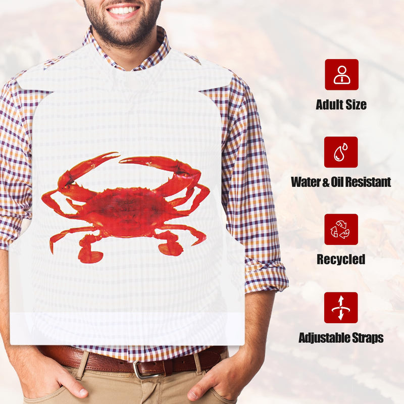 [Australia] - Nonley Crab Bibs 25/50/200 Pack, 23" Disposable Lobster Bibs for Adults, Plastic Funny Bibs for Seafood Boil Party Crab Bibs-25pcs 