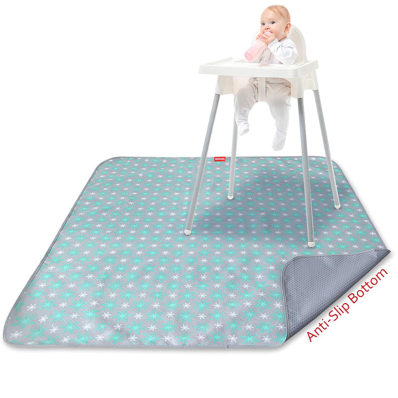 [Australia] - Splat Mat for Under High Chair Mat, Mealtime Baby Art/Crafts/Playtime, Anti Slip Waterproof Splash Machine Washable Portable Picnic Floor Feeding Table Cloth, 42x46 Inch Flower 42x46-inch 