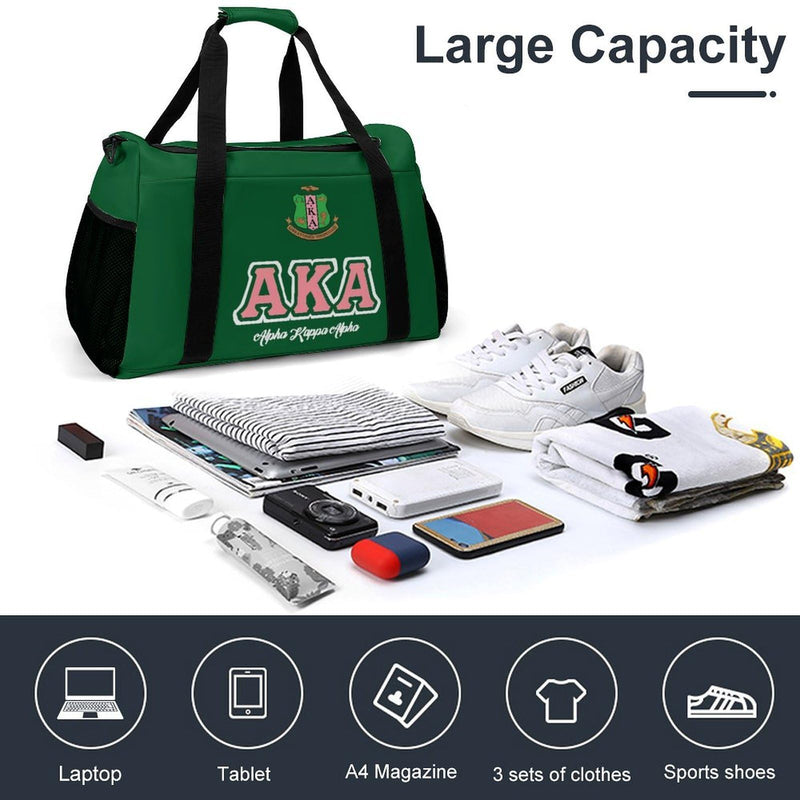 Sorority Gifts 37L Travel Duffle Bag, Handbag Crossbody bag,Gym Bag,Fitness, traveling, going on trips, business trips,Carry On Luggage Bag, green color-3