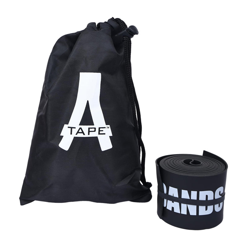 A-TAPE Muscle Floss Bands (5’ Ft Long X 2” inch Width)- Compression Bands - for Improving Movement, Increasing Circulation & Reducing Soreness (Red (Heavy) + Black (Medium))