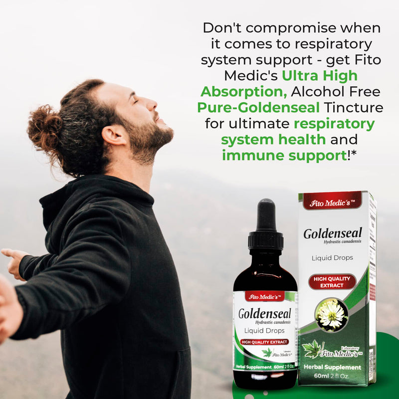 [Australia] - FITO MEDIC'S Lab - Goldenseal, for Respiratory System Support, Ultra high Absorption, pure-goldenseal tincture, Alcohol Free. 