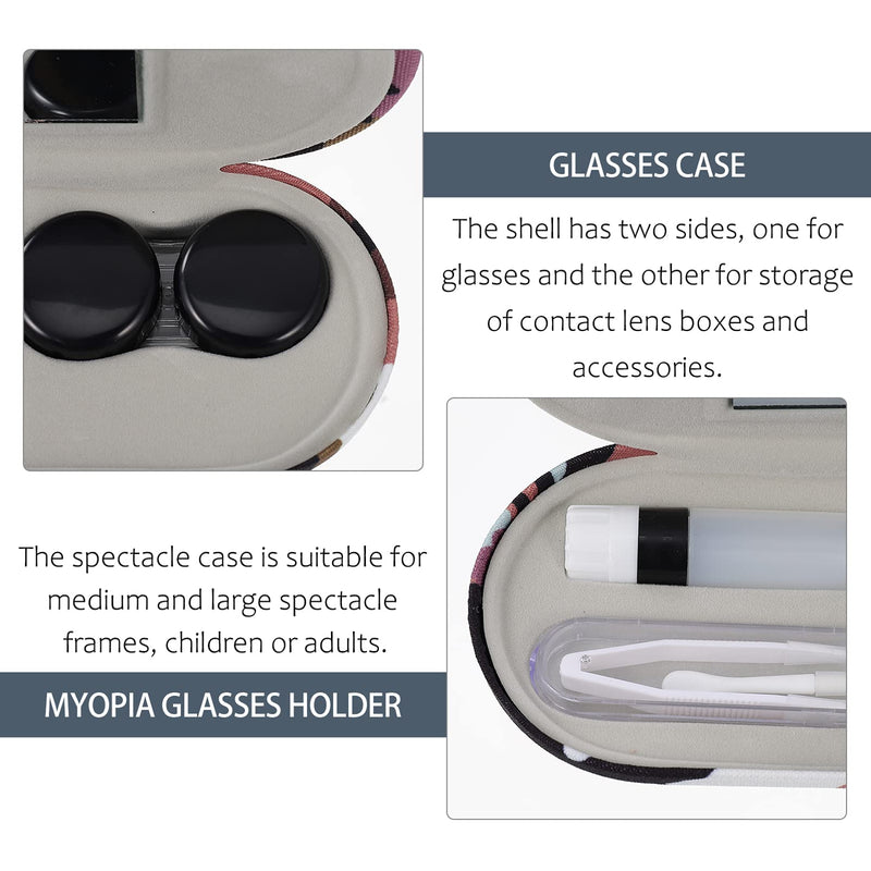 [Australia] - Healifty Contact Lens Case and Glasses Case, 2 in 1 Double Eyeglass Case, with Mirror Tweezers Remover, Contact Lens Storage Box for Travel… Camouflage2 